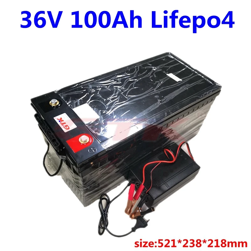 

GTK lithium battery pack LiFePO4, 36V, 100Ah, with BMS, suitable for solar system, ship, towed engine, charger 43.8v and 10A