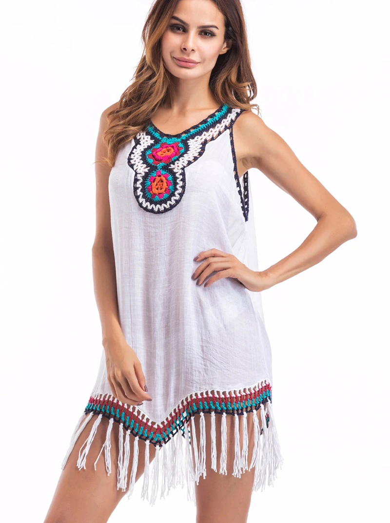 Женская рубашка с кисточками на подоле Топ длинным рукавом и принтом в