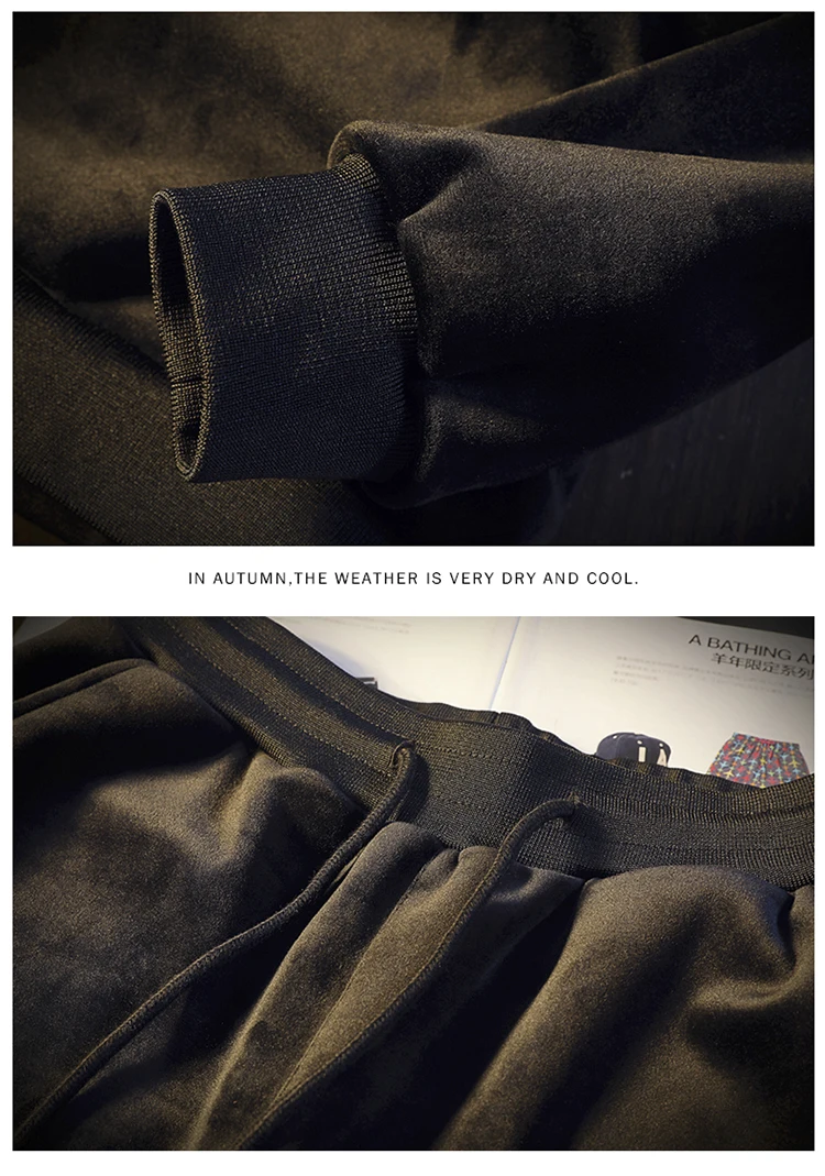 

Men Velour Velvet Casual Full Hoodies Gym TrackSuit Sport Sweats Jacket Coat Suit Trousers Pants Track Suit Outfit Print