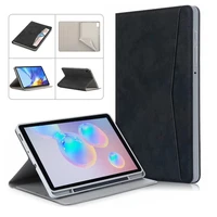 for samsung galaxy tab s6 s 6 lite 10 4 2020 sm p610 p615 case with pencil holder stand cover funda soft leather smart cover