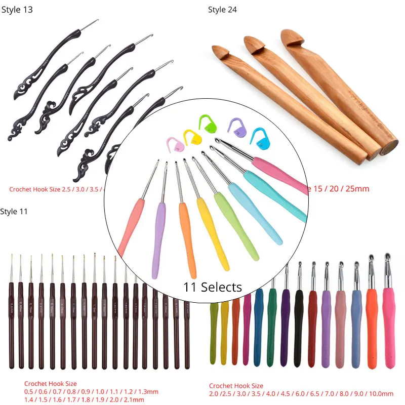 

11 Styles Crochet Hook Set For Crochet Hooks DIY Weave Needle Craft Knitting Needles Costura Sewing Tools Accessories For Women