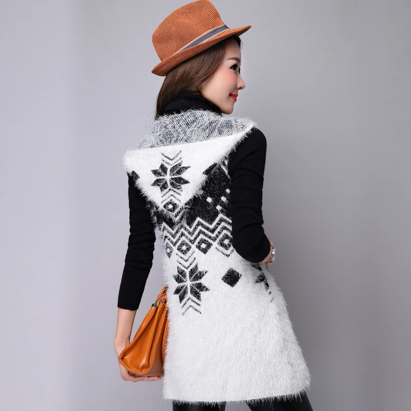 Новинка весна-осень 2020 женские свитера средней длины женский кардиган мохеровый