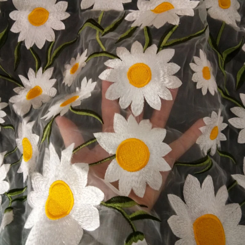 Вышитая Ромашка для позиционирования органзы цветочное свадебное платье ручной