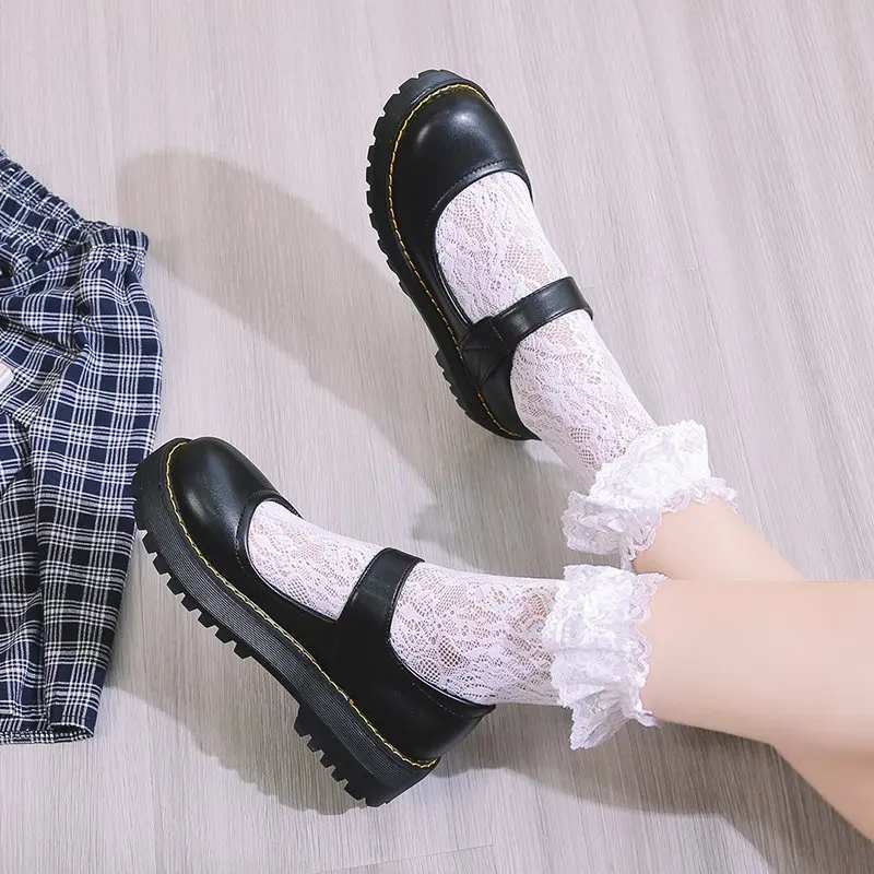 Сезон весна-осень Женские туфли-лодочки Мэри Джейн туфли на плоской подошве На