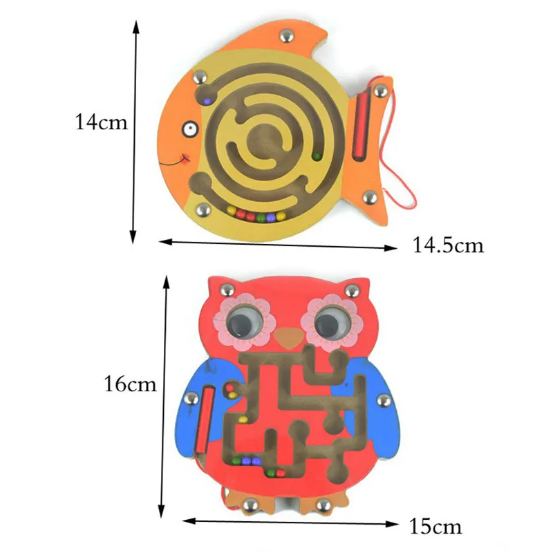 Горячая Распродажа дети магнитное перо лабиринт мяч игра деревянная головоломка