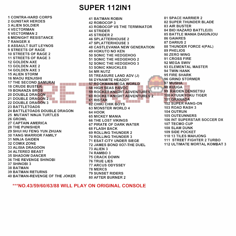 112 in1 & 126 в 1 Горячая Коллекция игр картридж для 16 бит sega Megadrive бытие видео Игровая