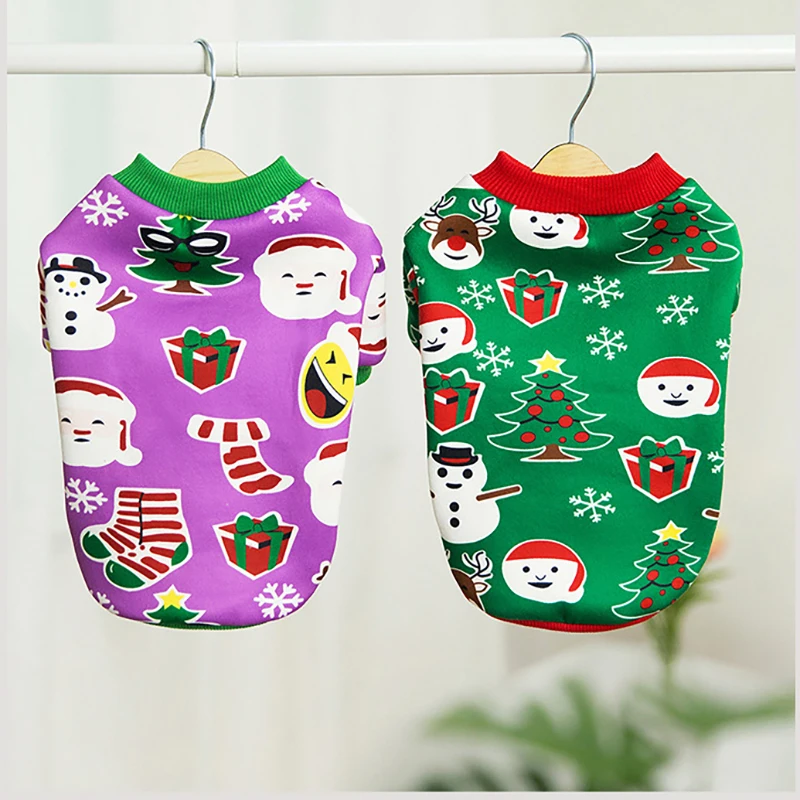

Christmas Dog Clothes Pet Costume Cat T-shirt Hoodie for Pet Clothing Winter Sweatshirt for Dog Vest S-XXL Teddy Corgi Clothing