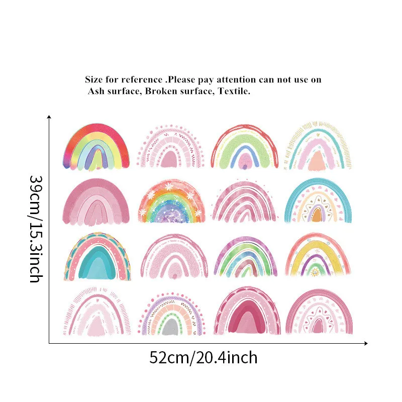 Разноцветные радужные наклейки на стену для детской комнаты спальни гостиной