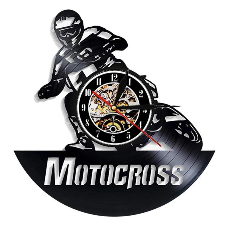 

Профессиональные настенные часы с виниловой пластиной для мотоциклистов, внедорожников, мотоциклов, автомобилей, экстремальных велосипед...