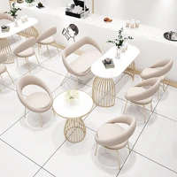 nordic style 120cm dining table with 2 single and 1 double meilin chairs customizable marble desks soft round stools furnitures