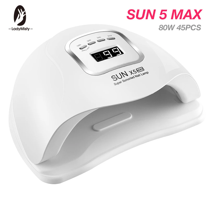 LadyMisty SUN 5MAX 80 Вт 45 светодиодный S ледяная лампа для Ультрафиолетовая лампа для ногтей для маникюра сушилка для Светодиодный ногтей Лампа для гель-лака лампа для отверждения