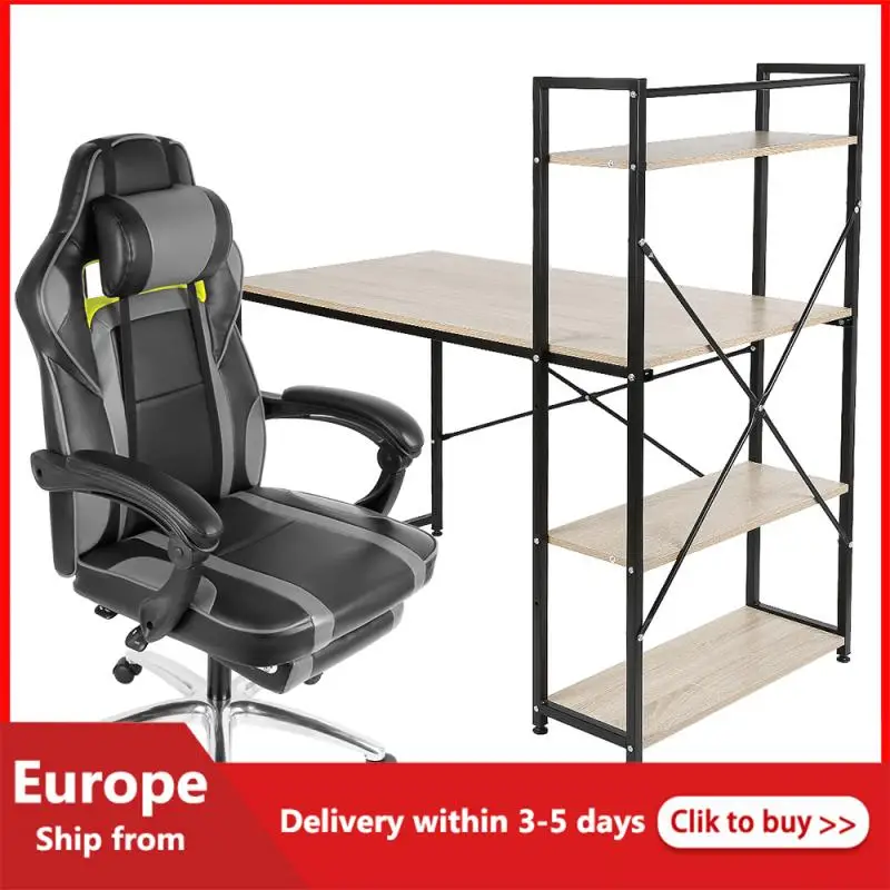 

Computer Office Chair Aluminum Alloy Foot Leather Swivel Gamer Chair Lifting Armchair Footrest Adjustable Desk Chair Gaming HWC