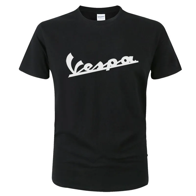 

2021 100% Cotton Summer Short Sleeve O Neck Tees Male Tops Vespa T Shirt Men Funny Vespa Harajuku Print T-Shirt