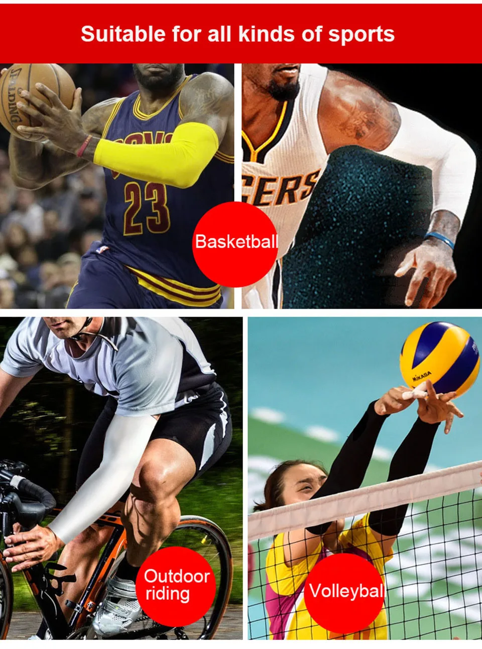 

1Pc Breathable UV Protection Quick Dry Running Arm Sleeves Basketball Elbow Pad Fitness Armguards Sports Cycling arm protector