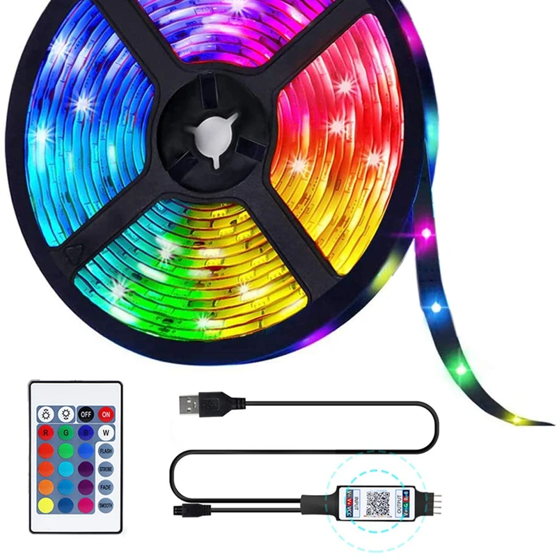 

Светодиодные ленты освещения RGB 5050 водонепроницаемая SMD DC 12 В 5 м 10 м 15 м 20 м Декоративная гирлянда Диодная гибкая лента адаптер вилка + ИК конт...