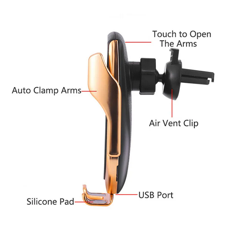 Automatic Clamping Wireless Car Charger Phone Holder Qi Fast Charging Infrared Sensor Accessories Interior Stand Auto Mount | Автомобили и