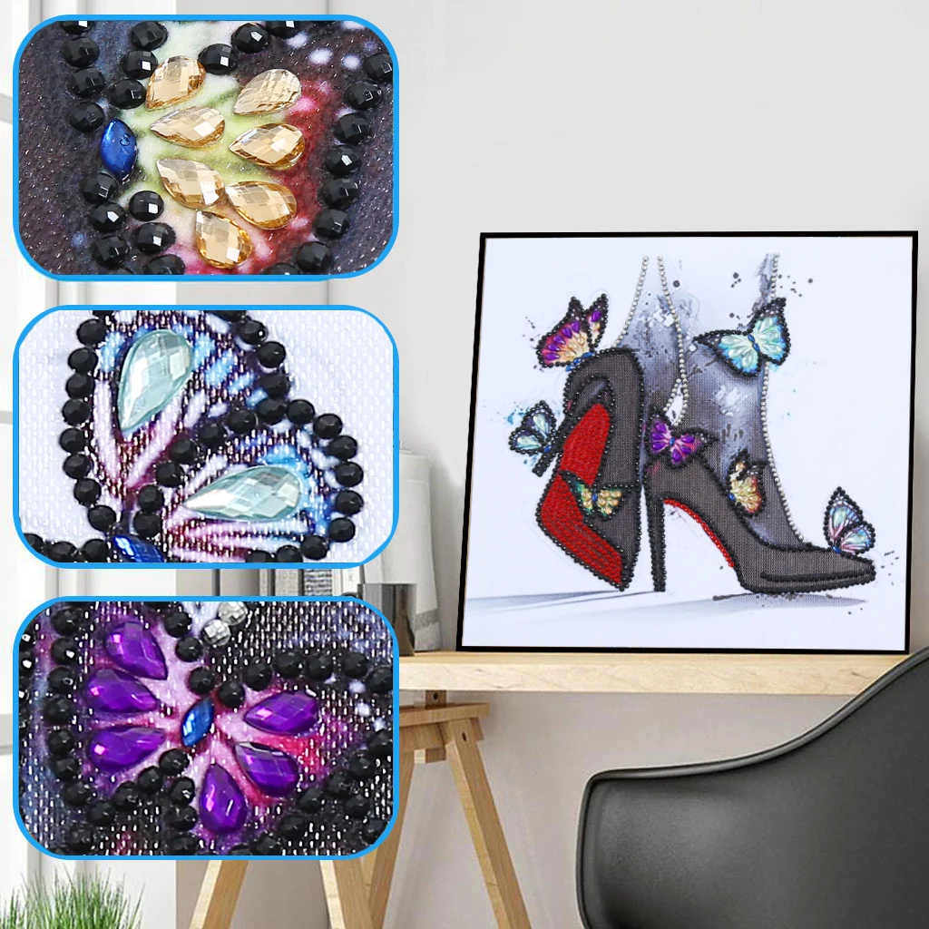 

Алмазная живопись 5D «сделай сам», особая форма, частичное искусство, вышивка крестиком, высота каблука, фотодекор