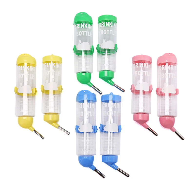 

1pcs 250ml Plastic Hamster Drinker Water Bottle Dispenser Hanging Pet Drinking Bottle Drinking Head