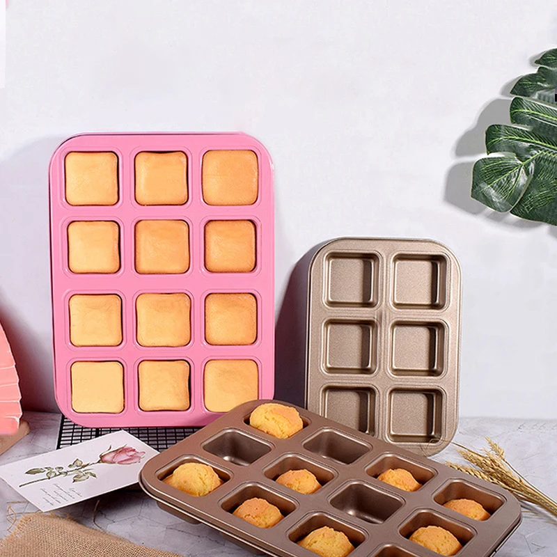 

Silicone Chocolate Molds Square Non-stick Cake Cupcake Mold Mini Carbon Steel Bread Molds Easy To Clean Kitchen Baking Tools