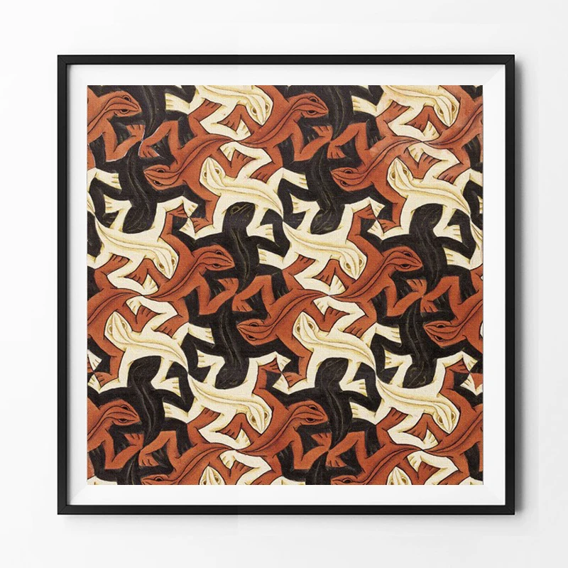 Ящерица от голландского художника М. С. Эшер поп-арт принты на холсте для стены абстрактные картины Современное украшение картина маслом