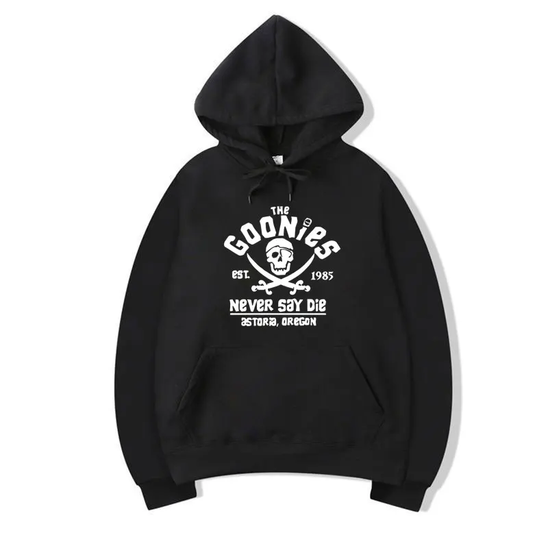 

Men Summer Hoodie Never Say Die Astoria Oregon Pirate Flag Hoodies Men Gift Casual Loose Sweatshirt Fashion Harajuku Sweatshirts
