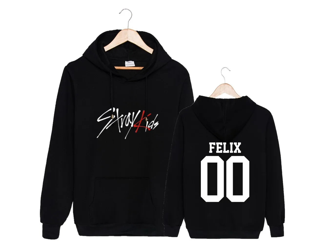 Straykids/модный детский пуловер с капюшоном, бархатный пуловер больших размеров для мужчин и женщин