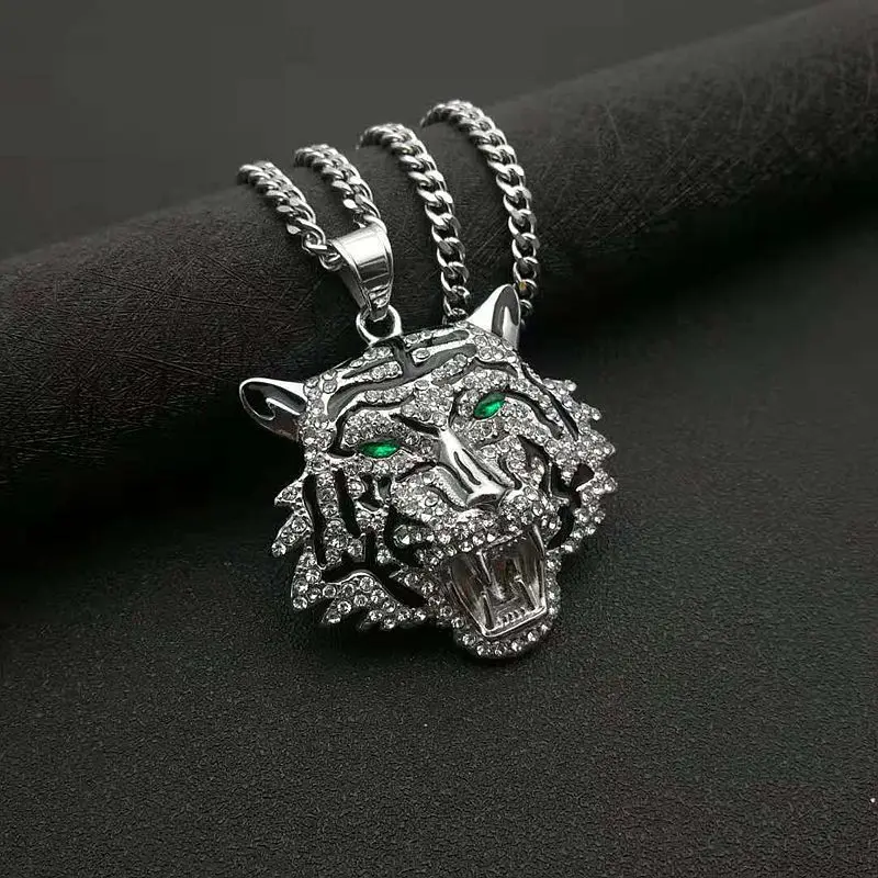 В стиле хип-хоп Стразы ограненные Bling льдом GoldStainless Сталь Большая подвеска в виде
