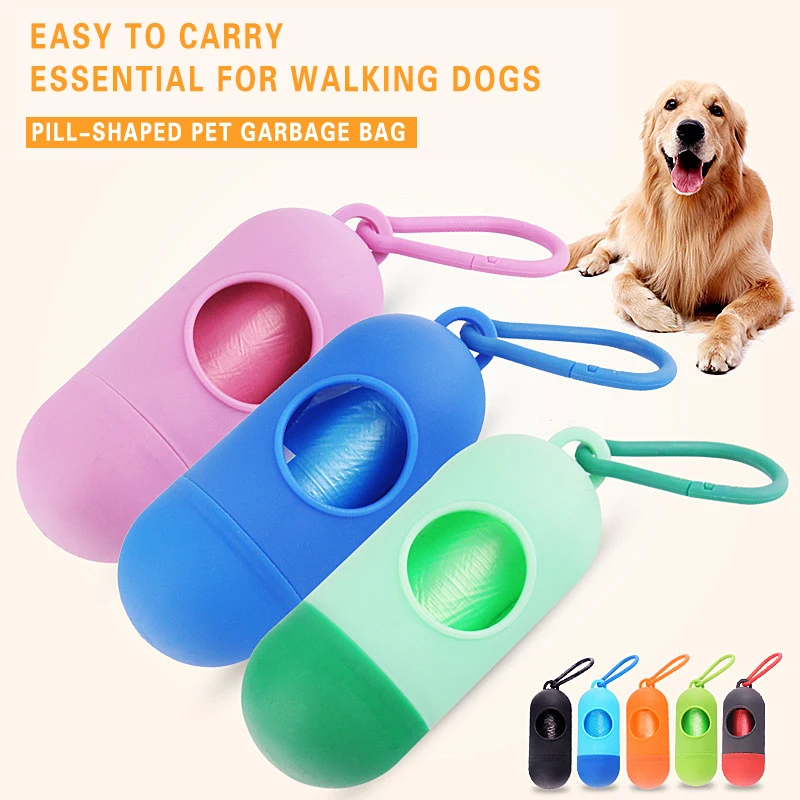 

Pet Waste Bag Dispenser For Dog Waste Bag Holder - Plastic Garbage Bag Dispenser Carrier Case with Dog Pet 1 Roll Waste Poop Bag