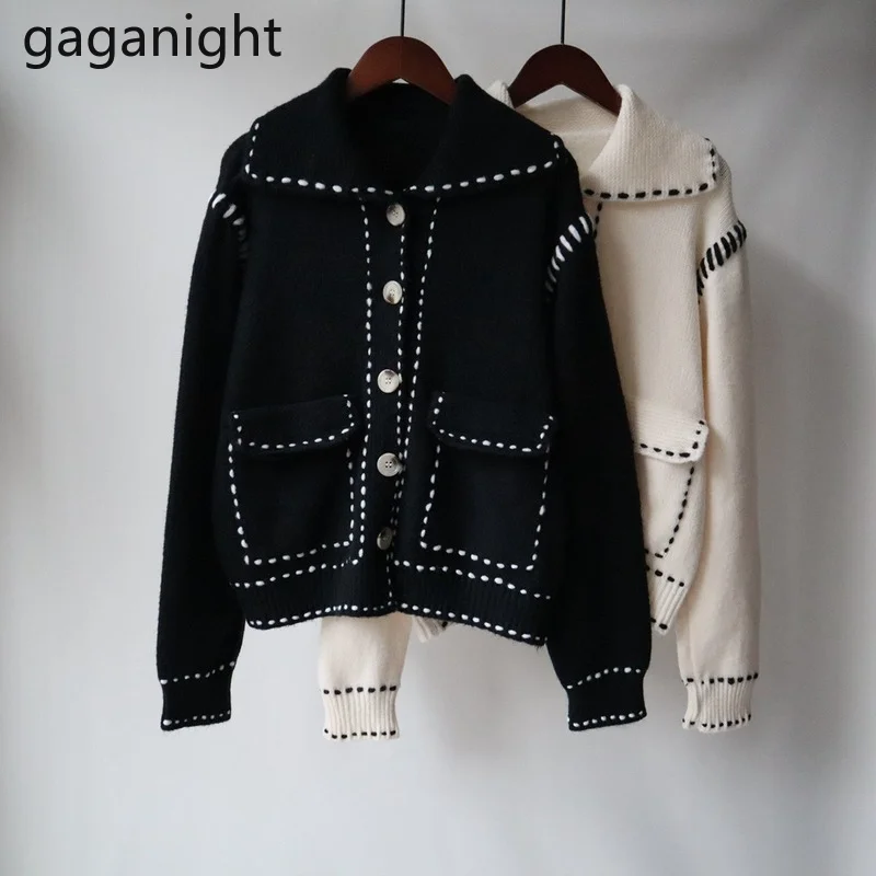 Gaganight Повседневный Женский Свободный вязаный кардиган оверсайз шикарная