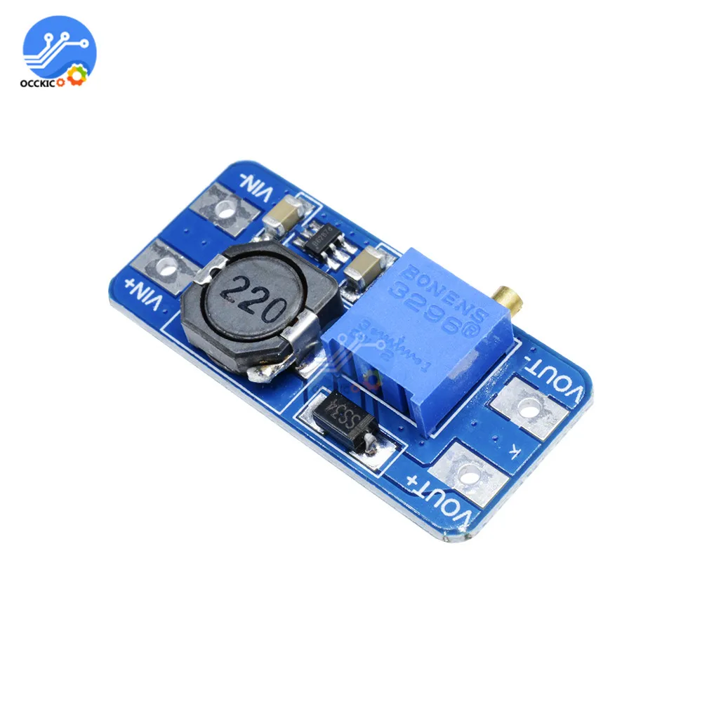 MT3608 DC-DC Step Up усилитель конвертера зарядный Модуль 2-24V до 28V 2A Регулируемый Мощность заряд питания для Arduino