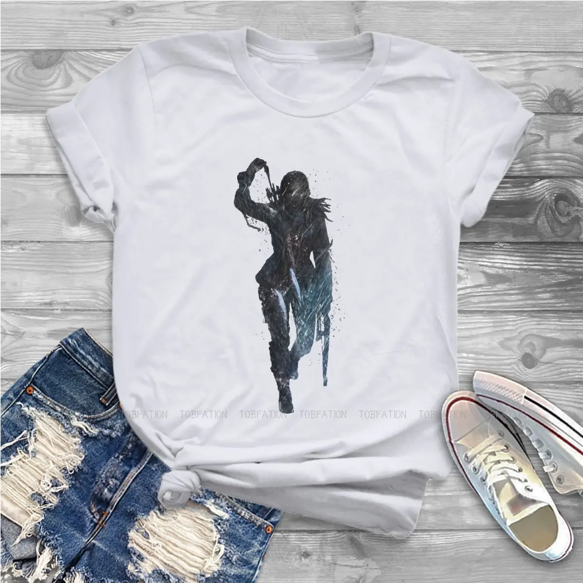 

Lara Croft Women Tshirts Tomb Raider Game Grunge Vintage Female Clothing Large Cotton Graphic Tops
