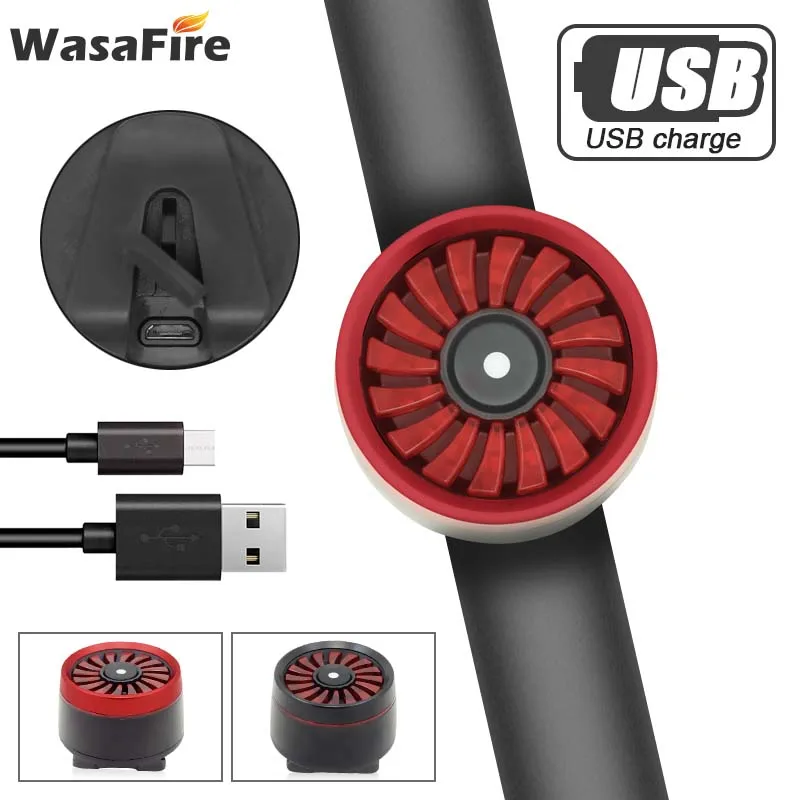 

WasaFire Smart Brake Sensing Bicycle Light LED Waterproof USB Rechargeable Bike Tail Rear Light Safety Warning Cycling Taillight