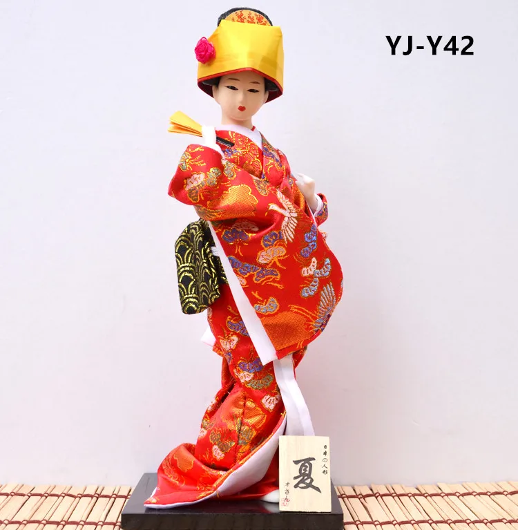 

MYBLUE 30cm Kawaii Hand Make Japanese Geisha Kimono Doll Sculpture Japanese House Figurine Home Room Decoration Accessories