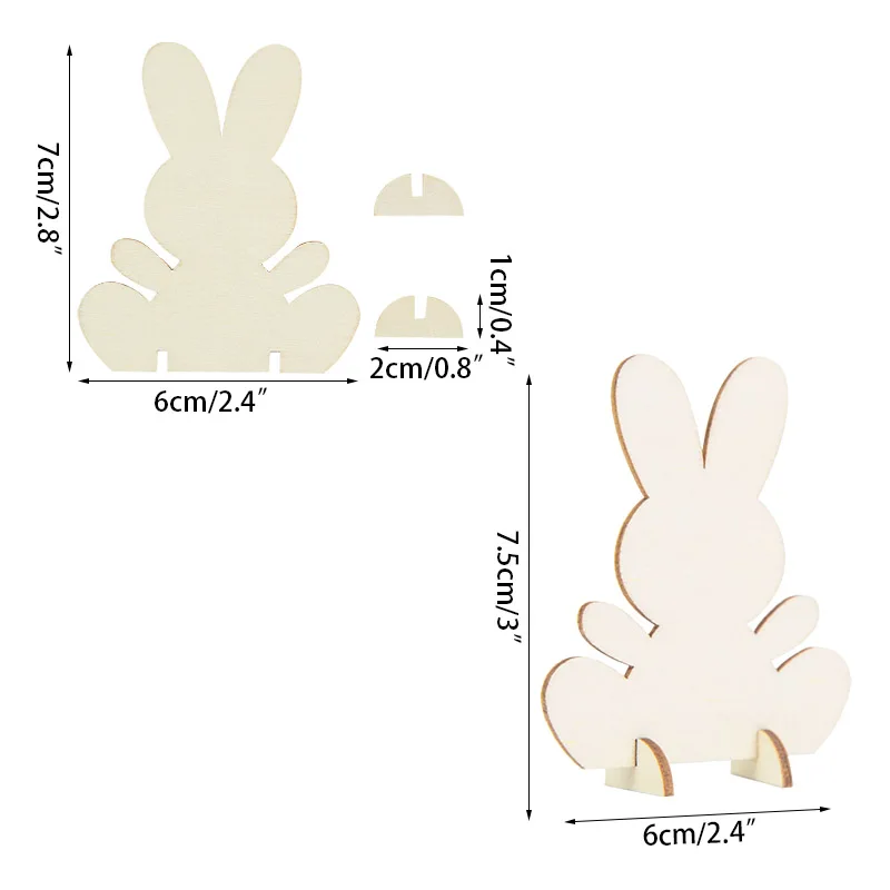 10cps счастливый пасхальный декор сделай сам деревянный кролик поделки пасхальные