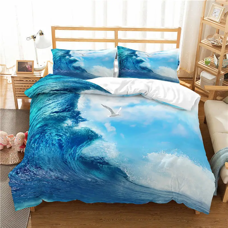 Ocean Wave 3D постельные принадлежности для детской комнаты Декор пододеяльник