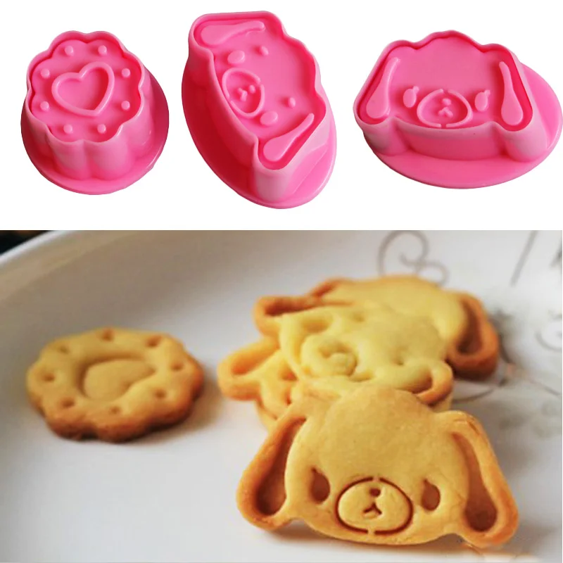 Ветер цветок 3 шт./компл. DIY форма печенья в форме собаки для трехмерная мультяшная