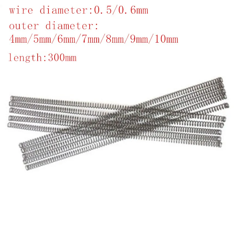 

3PCS Wire Dia 0.5mm 0.6mm Y Type Spring Black Manganese Steel Pressure Spring Outer Dia 3-8mm Length 300mm