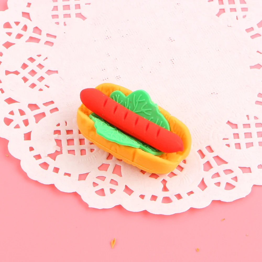 5pcs/lot Food Eraser Set for Kid's Love School Kawaii Pencil Rubber Stationery Supplies with Bag|eraser set|food erasers setfood eraser |