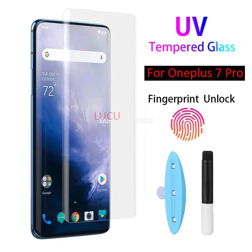 5D Nano Liquid UV Glue Tempered Glass for OnePlus 1+ 7 Pro Screen Protector For OnePlus 7Pro Full Cover Protective Film Glass