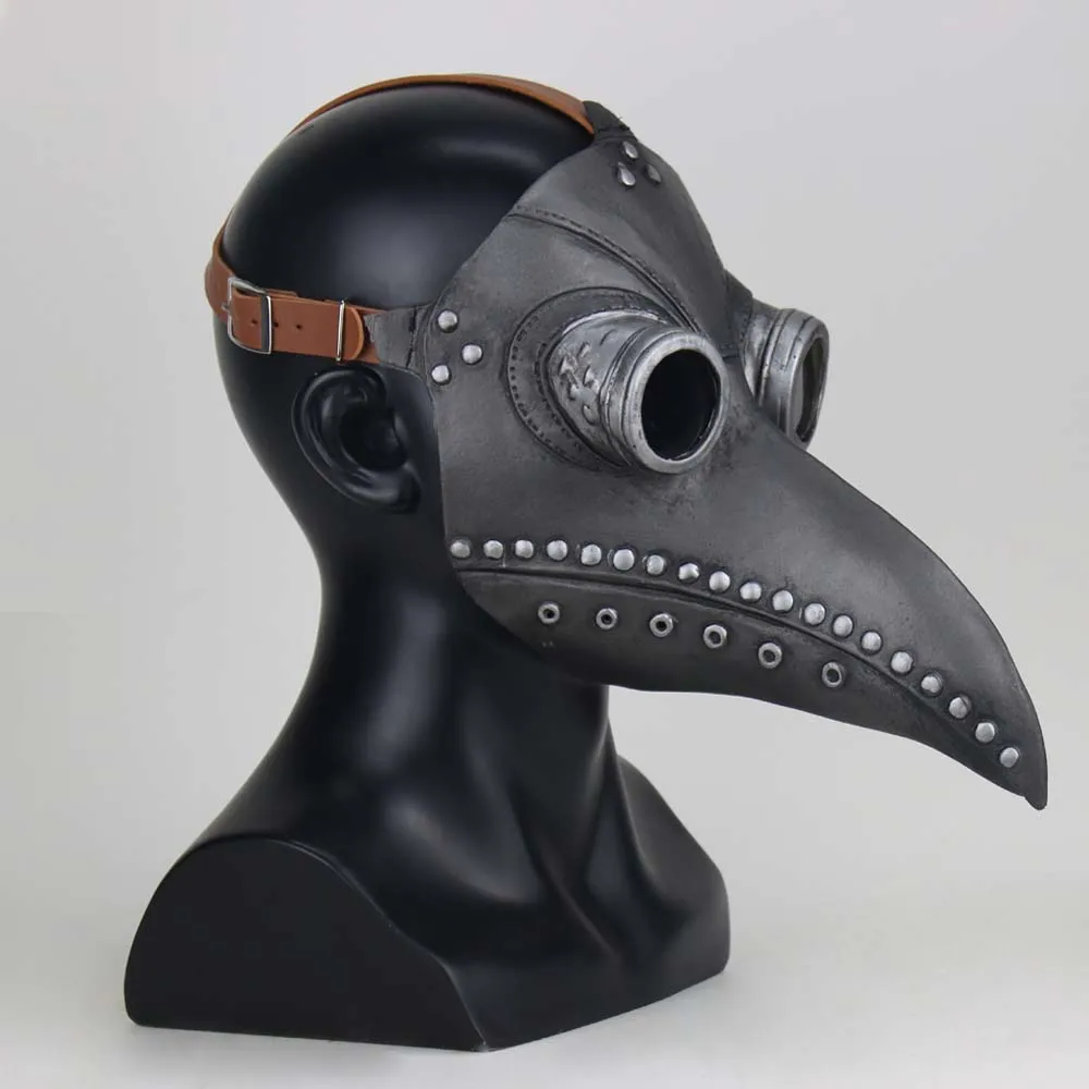 Маска Чумного доктора стимпанк костюм птицы клюв длинный нос латексные маски