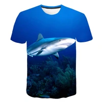 cartoon animal shark baby boy tshirt for childrens shirts for kids boys tops tees clothing kid t shirts coral reef fish tshirt