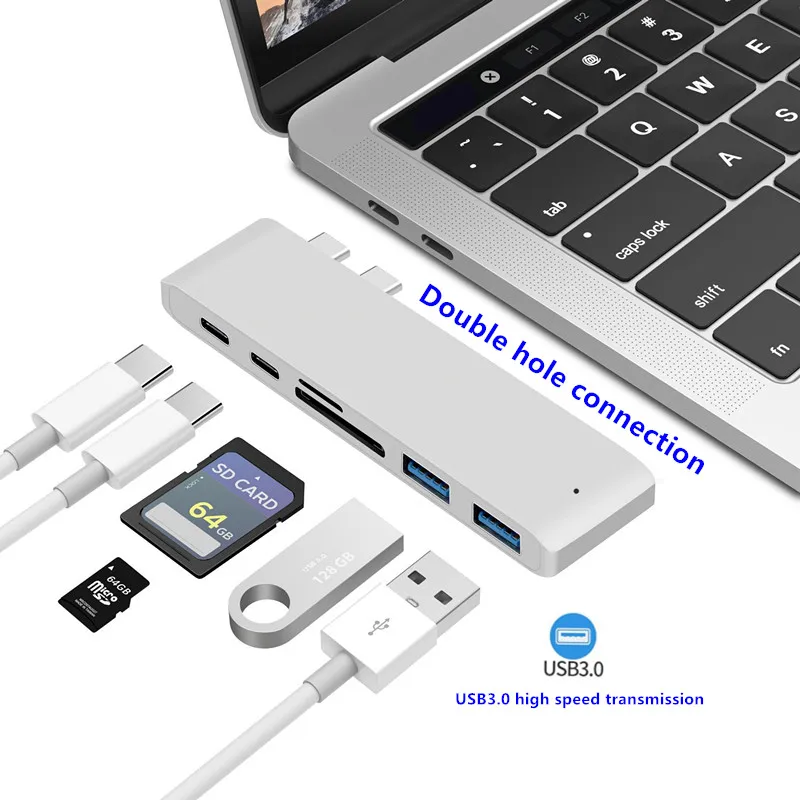 Type-C PD концентратор USB3.0 SD TF LAN VGA 3,5 мм аудио Для iMac MacBook huawei Xiaomi смартфон Расширение Док-станция 4K HDMI