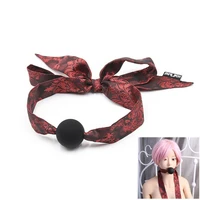 erotic embroidered ribbon open mouth plug gag ball bondage bdsm stuffed sexy lingerie slave kidnapping sm game sex toys