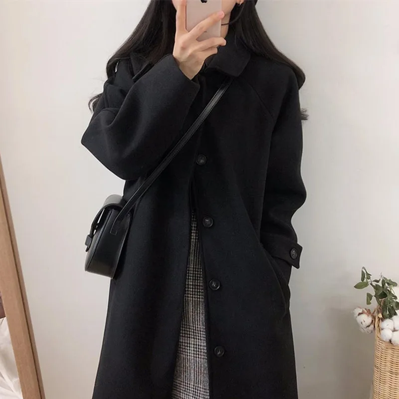 

Женское Однотонное шерстяное пальто, стильное пальто средней длины в стиле Хепберн с квадратным воротником, овчины, осень/зима 2022