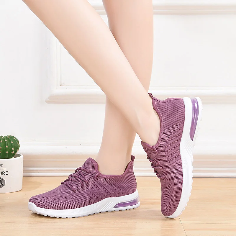 

Summer Casual Women's Vulcanize Shoes Comfortable Mesh Women's Running Shoes Outdoor Jogging Damping Women's Flat Shoes