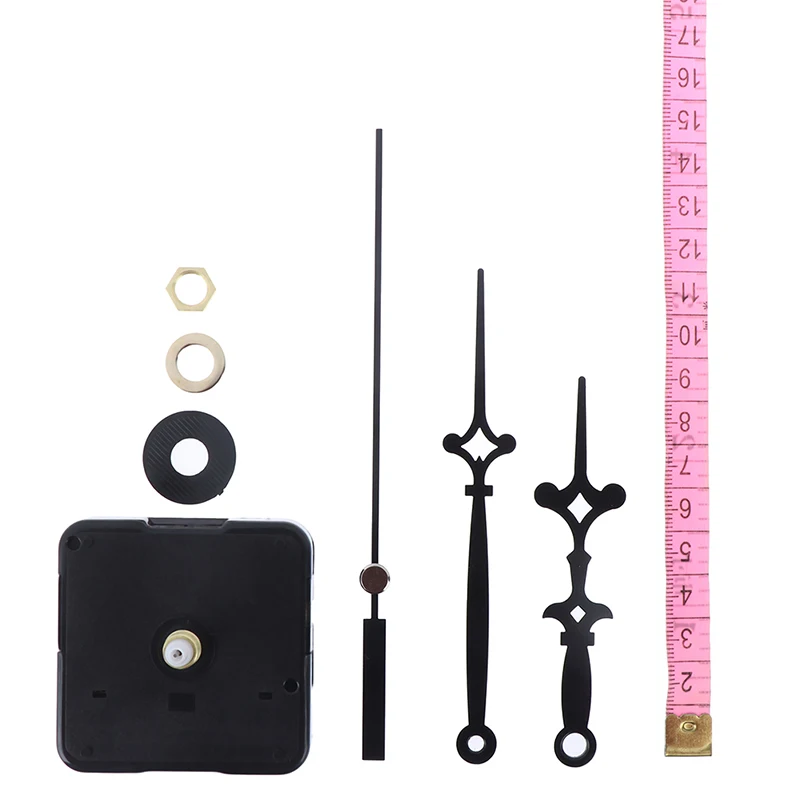 DIY бесшумный механизм кварцевых часов часы с черным указатель настенных Запчасти