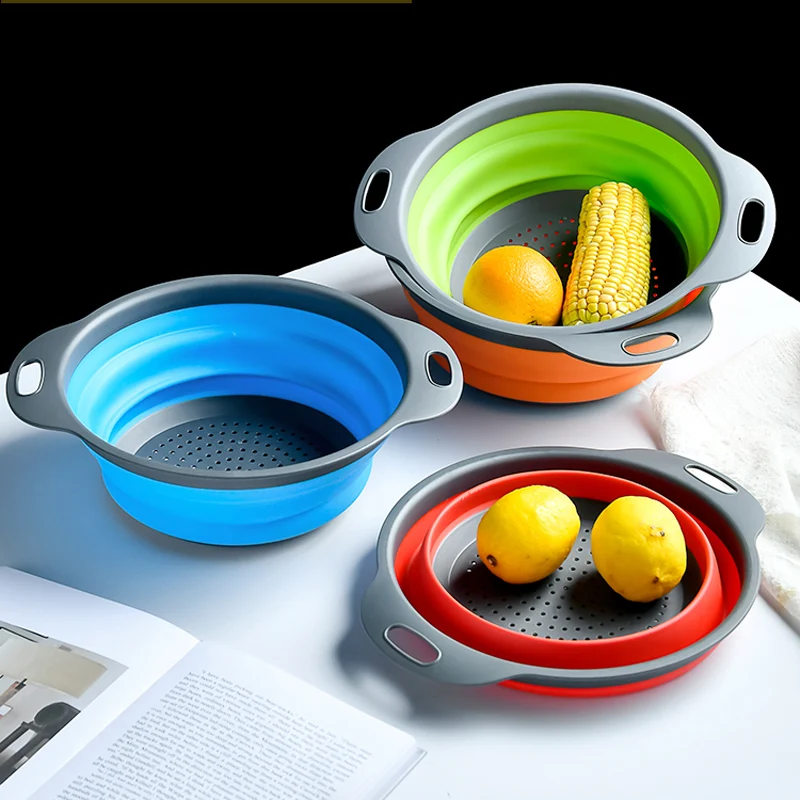 1 шт. складной фильтр Дуршлаг Корзина Для Мытья фруктов и овощей силиконовая