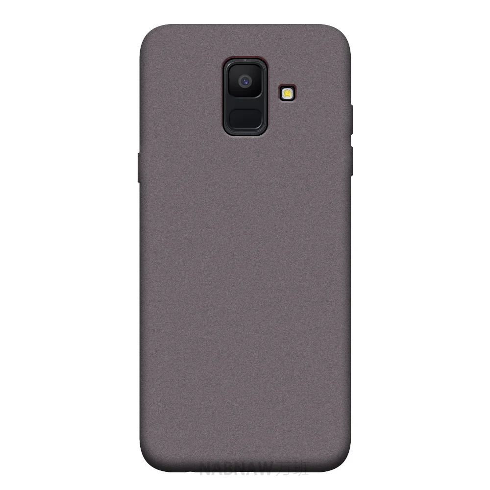 Аккуратный однотонный чехол для телефона samsung Galaxy A6 A6+ A7 A8 Plus A9 A3 A5 матовый Силиконовый Мягкий защитный чехол - Цвет: Gray Case