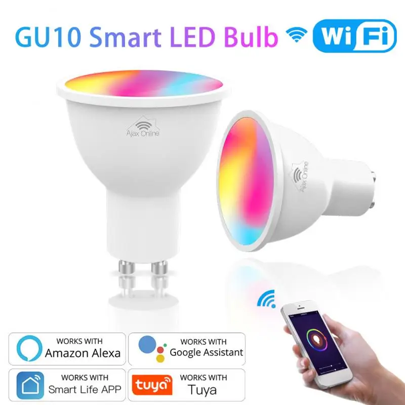 

GU10 Dimmable WiFi Smart Bulb LED Lamp Remote Voice Control Smart Lamp Night Light Work With Alexa Google Home Smart Home