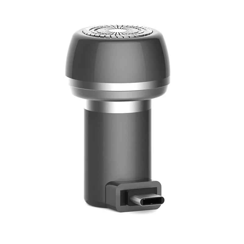 Type C- Grey Портативная мини бритва USB для смартфона, для путешествий на открытом воздухе, бритва Micro-USB/type C/светильник, интерфейс электробритва - Цвет: Type C- Grey